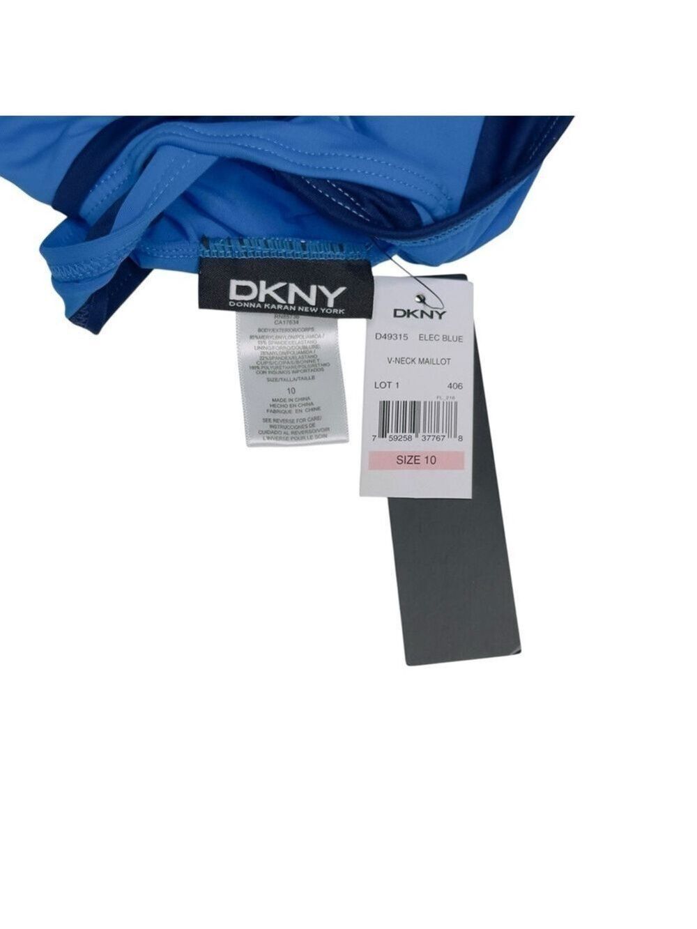 DKNY Blue One-Piece Swimsuit Size‎ 10 NWT - Picture 5 of 5